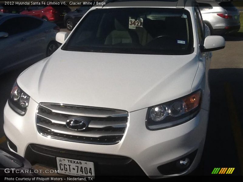 Glacier White / Beige 2012 Hyundai Santa Fe Limited V6