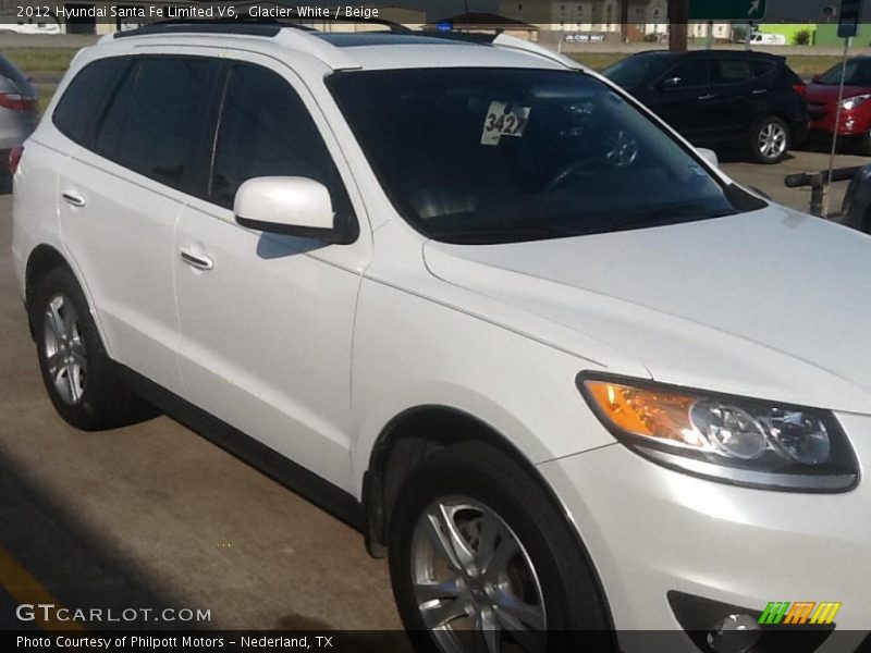Glacier White / Beige 2012 Hyundai Santa Fe Limited V6
