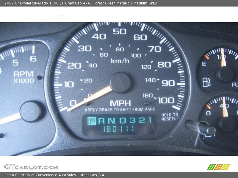 Forest Green Metallic / Medium Gray 2002 Chevrolet Silverado 1500 LT Crew Cab 4x4