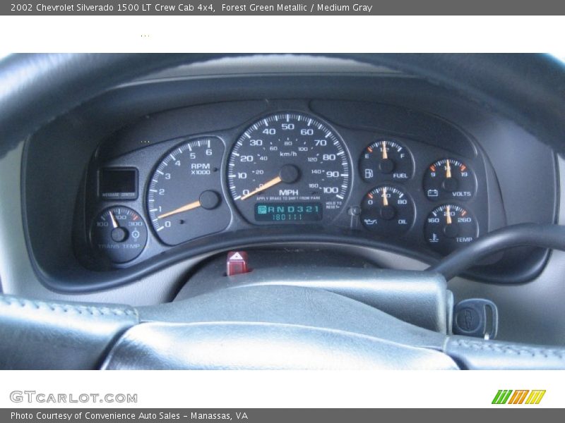 Forest Green Metallic / Medium Gray 2002 Chevrolet Silverado 1500 LT Crew Cab 4x4