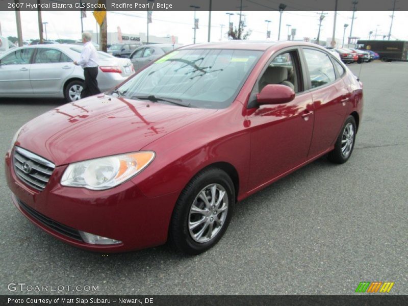 Redfire Pearl / Beige 2007 Hyundai Elantra GLS Sedan