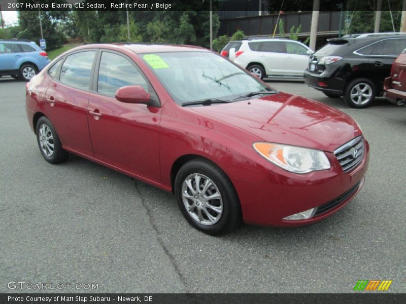 Redfire Pearl / Beige 2007 Hyundai Elantra GLS Sedan