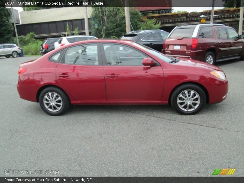 Redfire Pearl / Beige 2007 Hyundai Elantra GLS Sedan