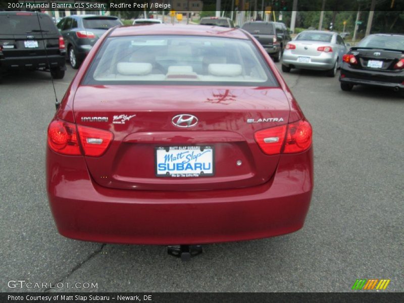 Redfire Pearl / Beige 2007 Hyundai Elantra GLS Sedan