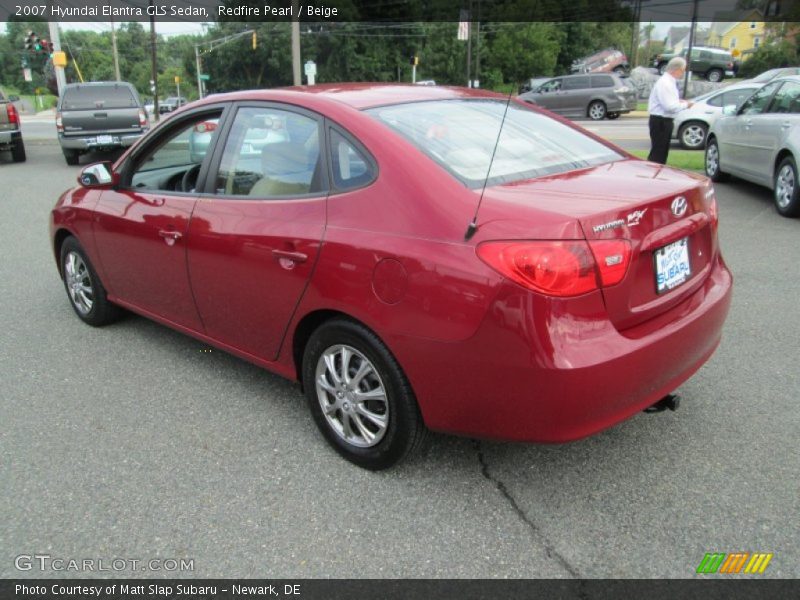 Redfire Pearl / Beige 2007 Hyundai Elantra GLS Sedan