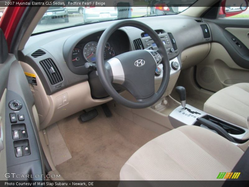 Redfire Pearl / Beige 2007 Hyundai Elantra GLS Sedan