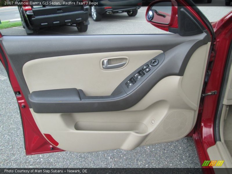 Redfire Pearl / Beige 2007 Hyundai Elantra GLS Sedan