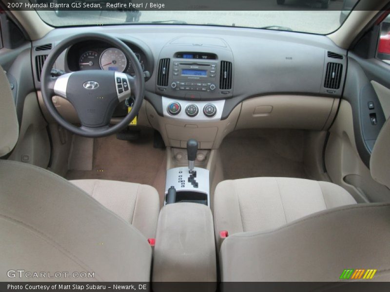 Redfire Pearl / Beige 2007 Hyundai Elantra GLS Sedan