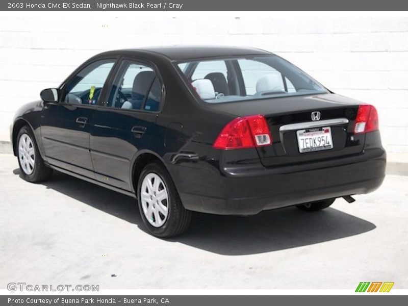 Nighthawk Black Pearl / Gray 2003 Honda Civic EX Sedan