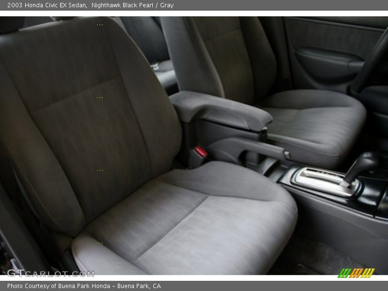 Nighthawk Black Pearl / Gray 2003 Honda Civic EX Sedan