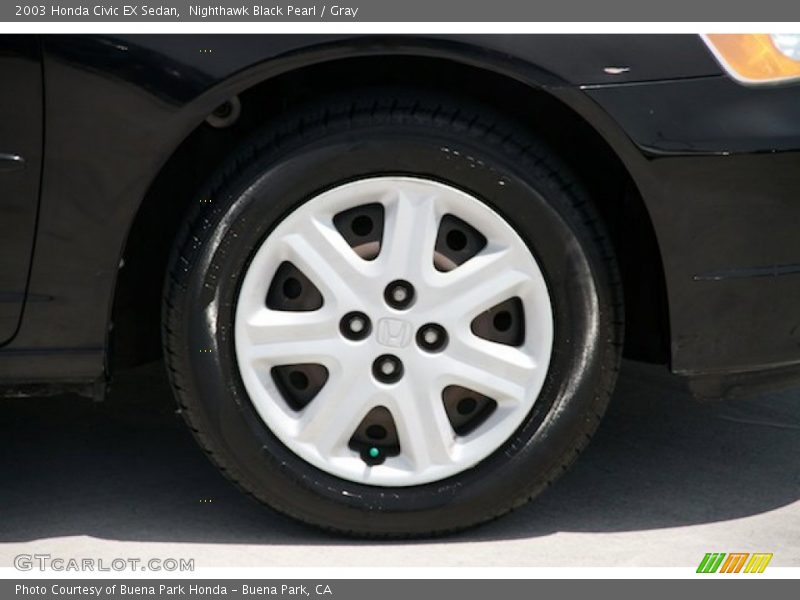 Nighthawk Black Pearl / Gray 2003 Honda Civic EX Sedan