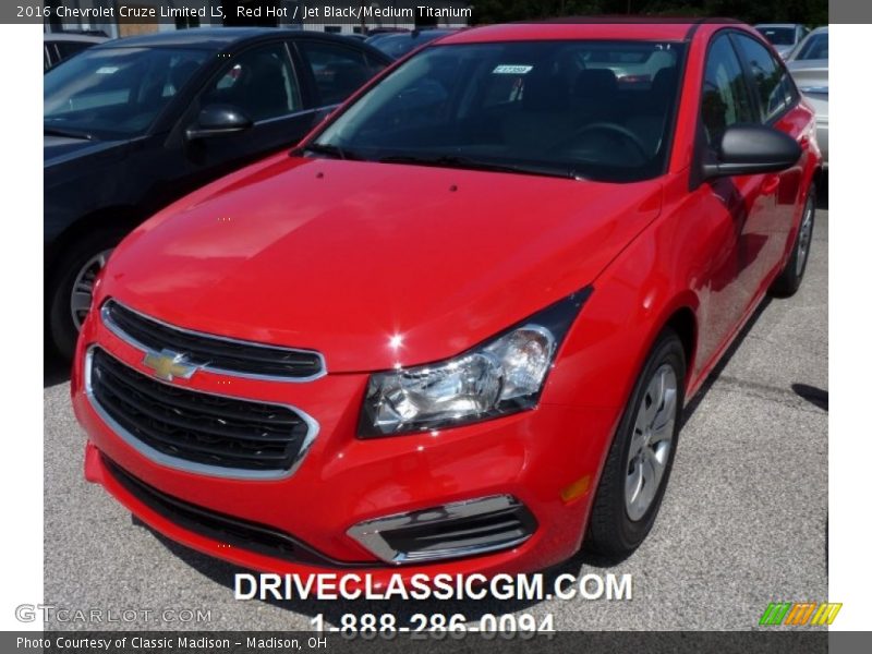Red Hot / Jet Black/Medium Titanium 2016 Chevrolet Cruze Limited LS