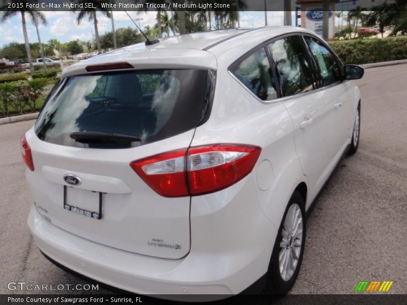 White Platinum Tricoat / Medium Light Stone 2015 Ford C-Max Hybrid SEL