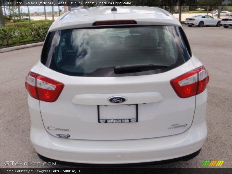 White Platinum Tricoat / Medium Light Stone 2015 Ford C-Max Hybrid SEL