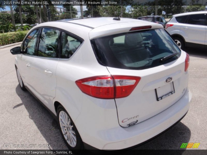 White Platinum Tricoat / Medium Light Stone 2015 Ford C-Max Hybrid SEL