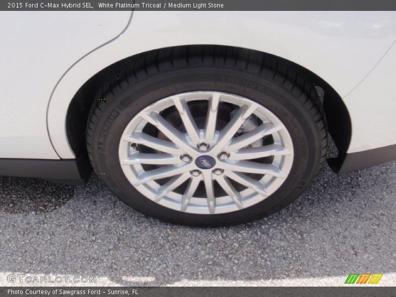 White Platinum Tricoat / Medium Light Stone 2015 Ford C-Max Hybrid SEL