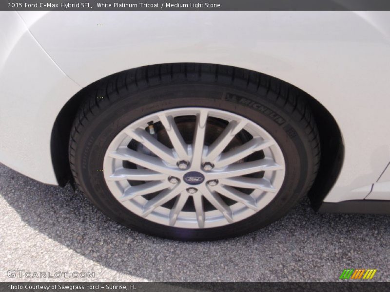 White Platinum Tricoat / Medium Light Stone 2015 Ford C-Max Hybrid SEL
