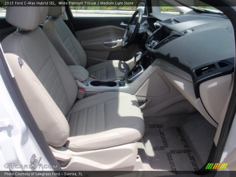 White Platinum Tricoat / Medium Light Stone 2015 Ford C-Max Hybrid SEL