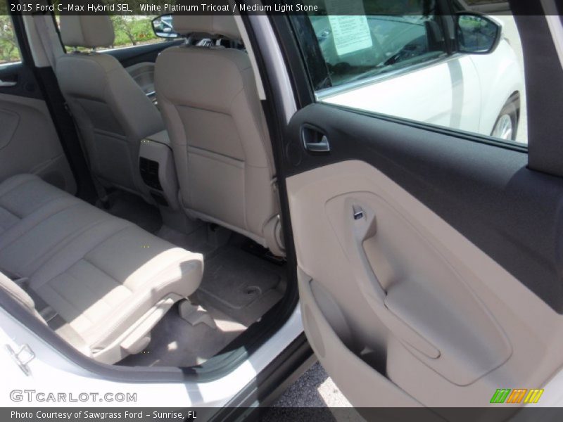 White Platinum Tricoat / Medium Light Stone 2015 Ford C-Max Hybrid SEL