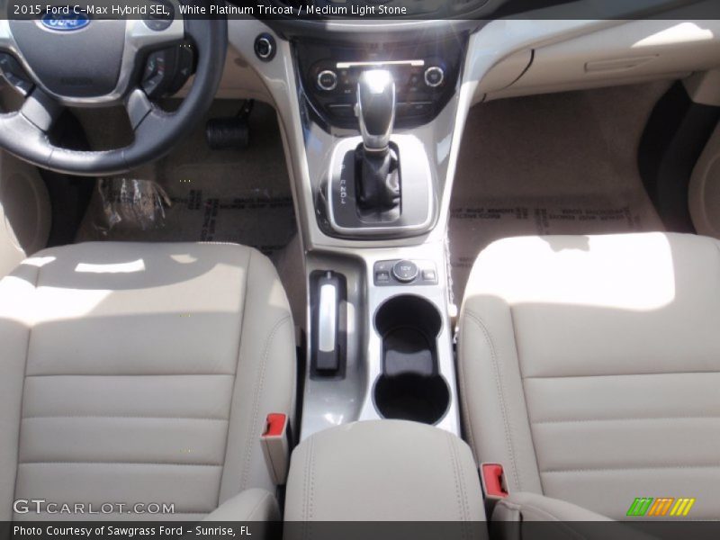 White Platinum Tricoat / Medium Light Stone 2015 Ford C-Max Hybrid SEL