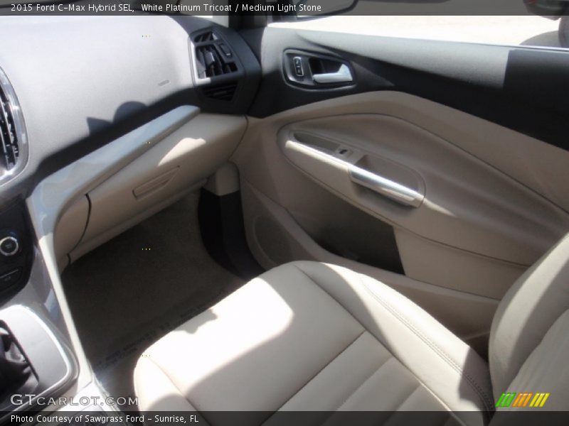 White Platinum Tricoat / Medium Light Stone 2015 Ford C-Max Hybrid SEL