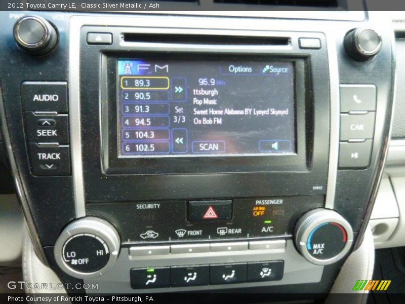 Classic Silver Metallic / Ash 2012 Toyota Camry LE
