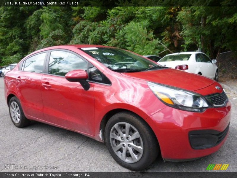 Signal Red / Beige 2013 Kia Rio LX Sedan