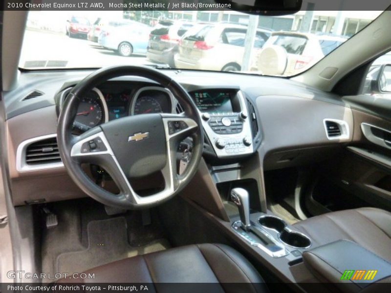 Mocha Steel Metallic / Jet Black/Brownstone 2010 Chevrolet Equinox LTZ AWD