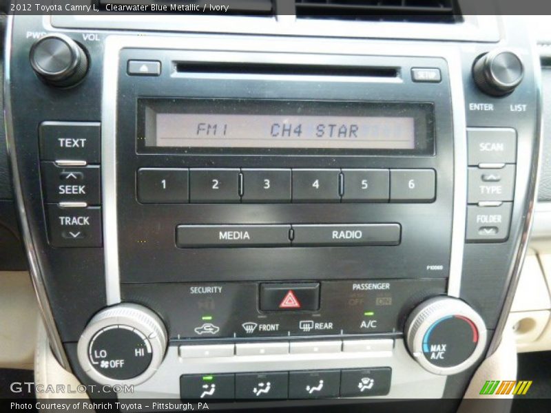 Clearwater Blue Metallic / Ivory 2012 Toyota Camry L