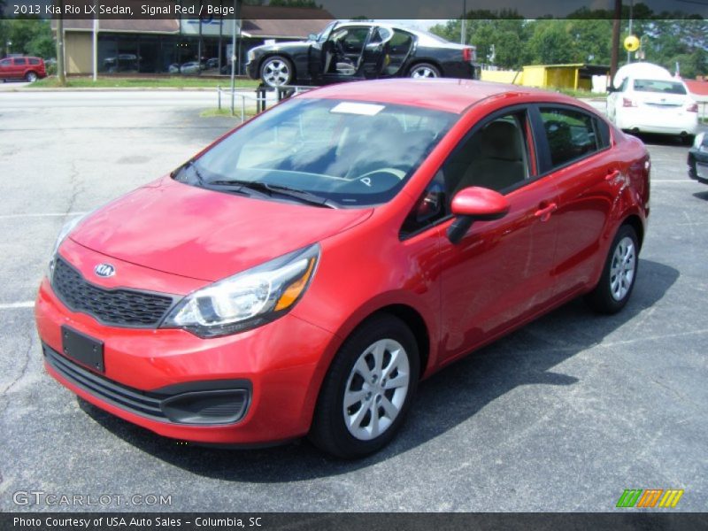 Signal Red / Beige 2013 Kia Rio LX Sedan