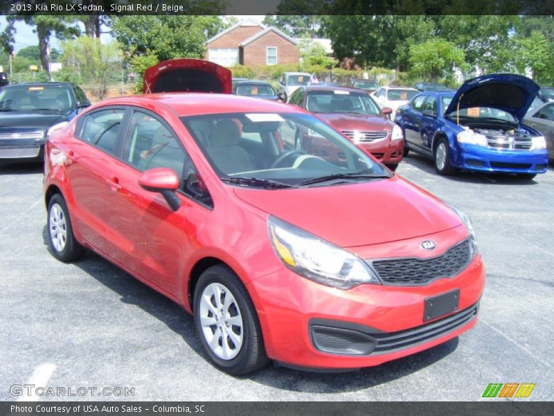 Signal Red / Beige 2013 Kia Rio LX Sedan