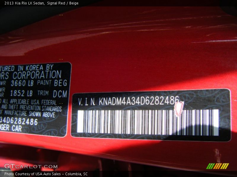 Signal Red / Beige 2013 Kia Rio LX Sedan