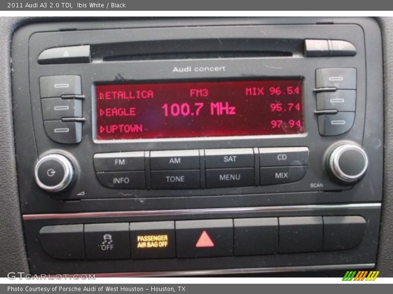 Ibis White / Black 2011 Audi A3 2.0 TDI