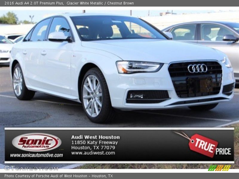 Glacier White Metallic / Chestnut Brown 2016 Audi A4 2.0T Premium Plus