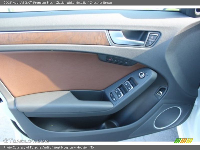 Glacier White Metallic / Chestnut Brown 2016 Audi A4 2.0T Premium Plus