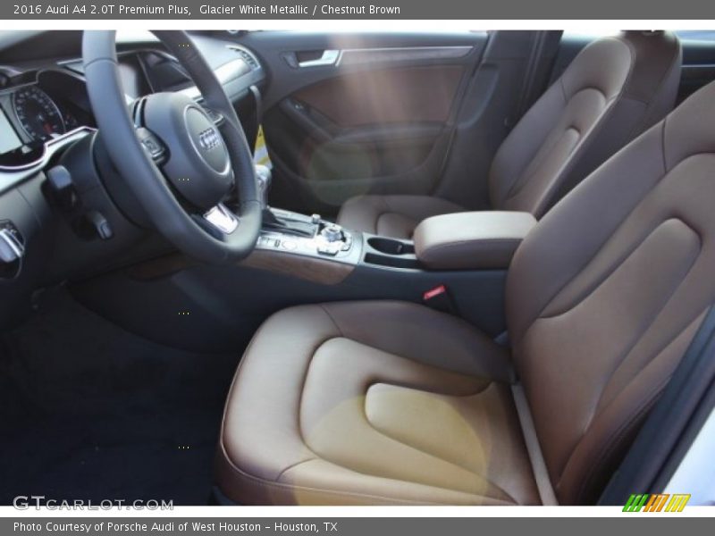 Glacier White Metallic / Chestnut Brown 2016 Audi A4 2.0T Premium Plus