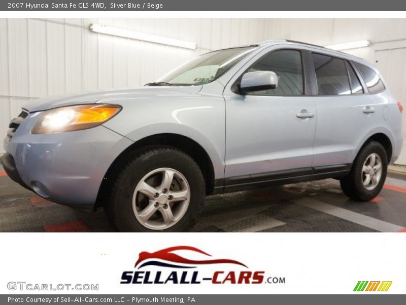 Silver Blue / Beige 2007 Hyundai Santa Fe GLS 4WD