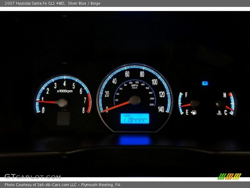 Silver Blue / Beige 2007 Hyundai Santa Fe GLS 4WD