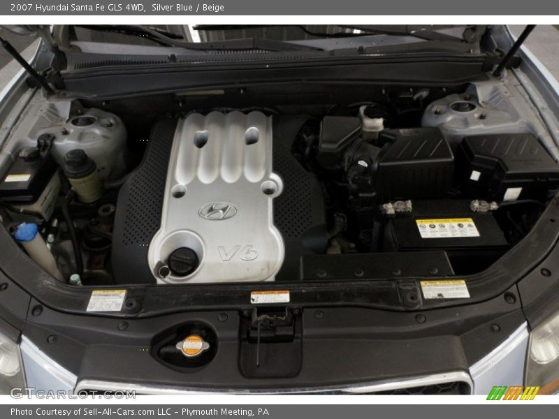 Silver Blue / Beige 2007 Hyundai Santa Fe GLS 4WD