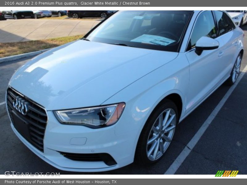 Glacier White Metallic / Chestnut Brown 2016 Audi A3 2.0 Premium Plus quattro