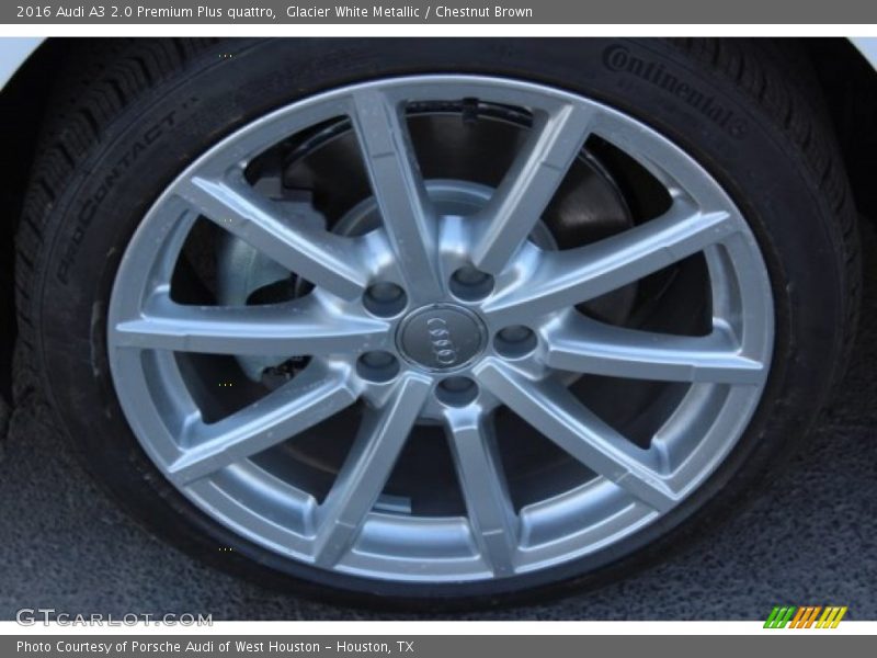 Glacier White Metallic / Chestnut Brown 2016 Audi A3 2.0 Premium Plus quattro