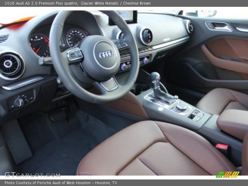 Glacier White Metallic / Chestnut Brown 2016 Audi A3 2.0 Premium Plus quattro