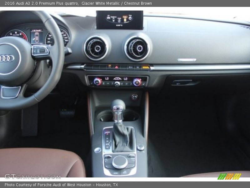Glacier White Metallic / Chestnut Brown 2016 Audi A3 2.0 Premium Plus quattro
