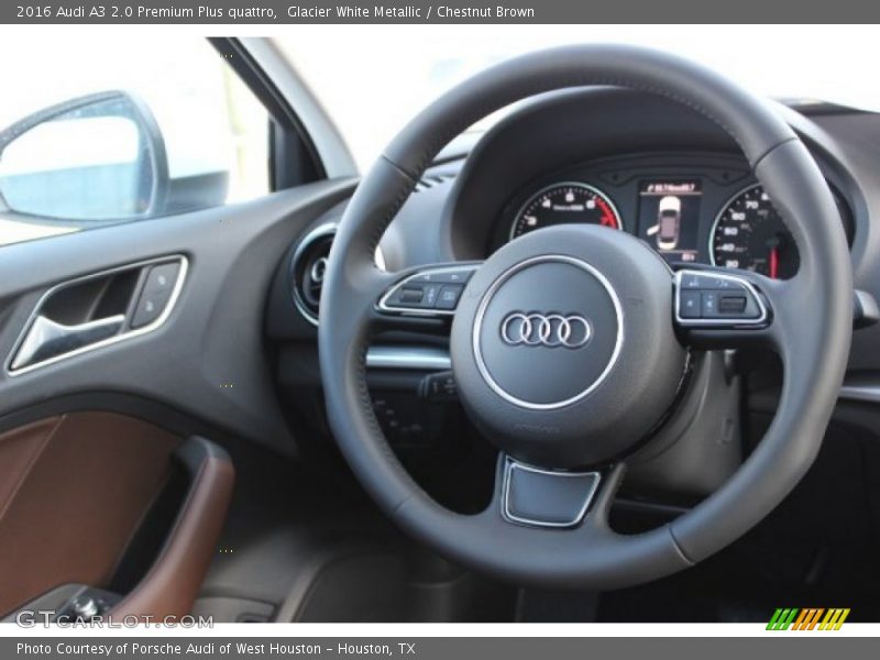 Glacier White Metallic / Chestnut Brown 2016 Audi A3 2.0 Premium Plus quattro