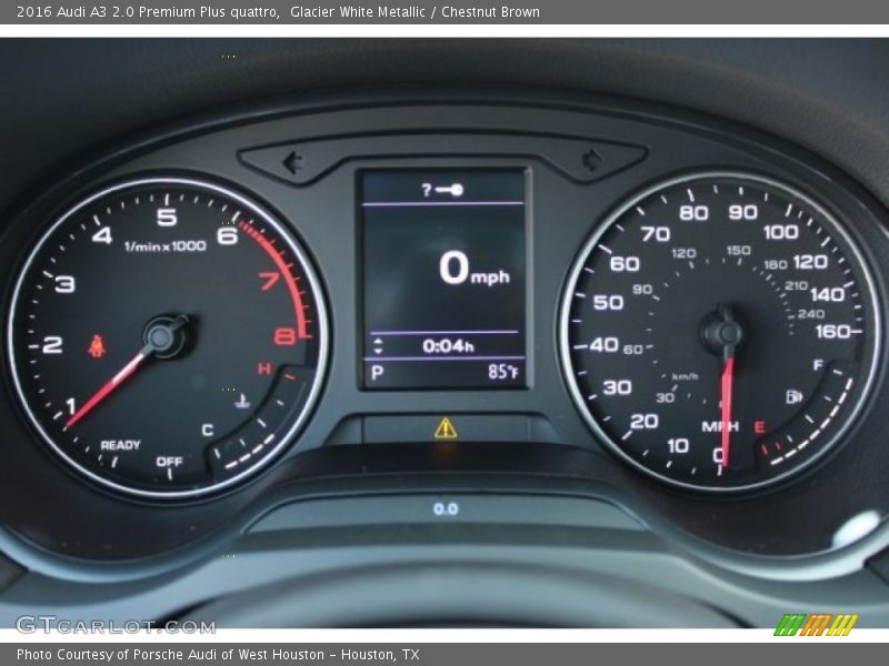 Glacier White Metallic / Chestnut Brown 2016 Audi A3 2.0 Premium Plus quattro