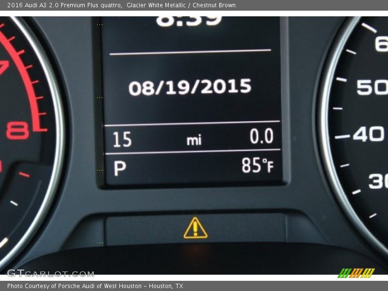 Glacier White Metallic / Chestnut Brown 2016 Audi A3 2.0 Premium Plus quattro