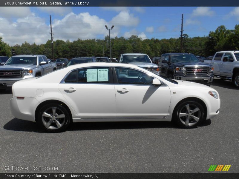 White / Ebony 2008 Chevrolet Malibu LT Sedan