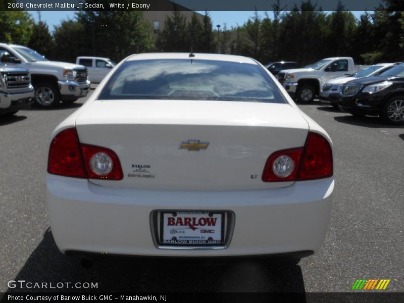 White / Ebony 2008 Chevrolet Malibu LT Sedan