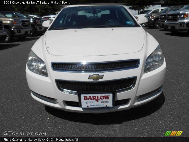 White / Ebony 2008 Chevrolet Malibu LT Sedan