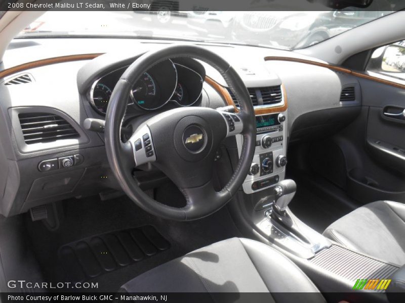White / Ebony 2008 Chevrolet Malibu LT Sedan